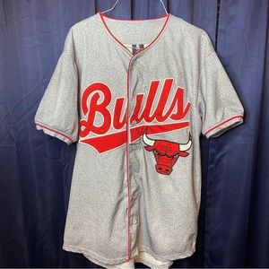 Chicago Bulls #66 NBA Baseball Style Jersey Reptile Button Front - Size M